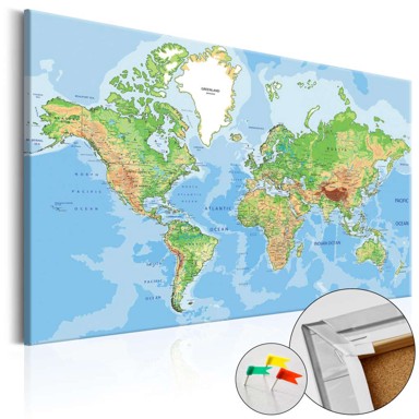 Slika na plutenoj podlozi World Geography [Cork Map] 90x60